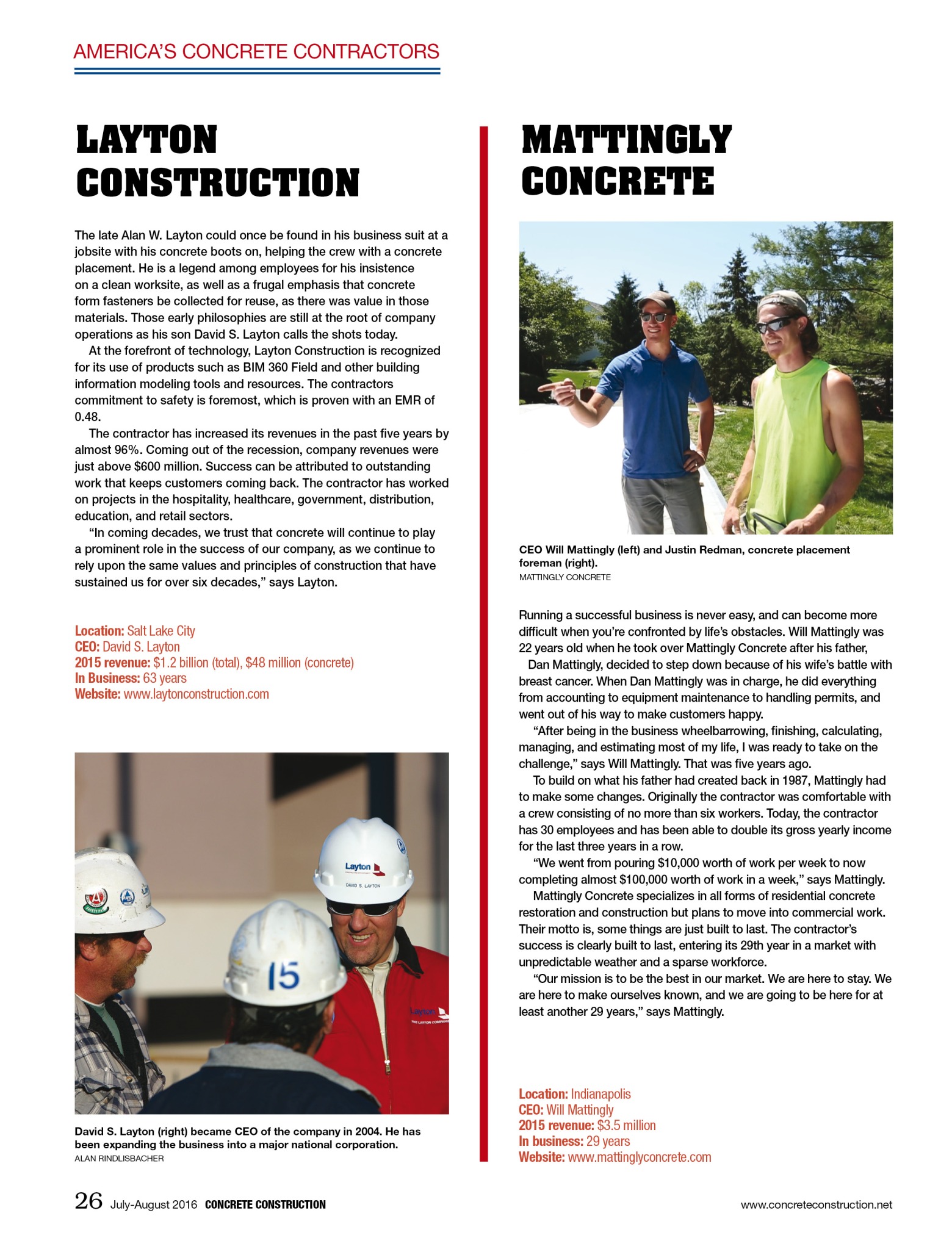 Concrete Construction Magazine: America’s Concrete Contractors – Ryan